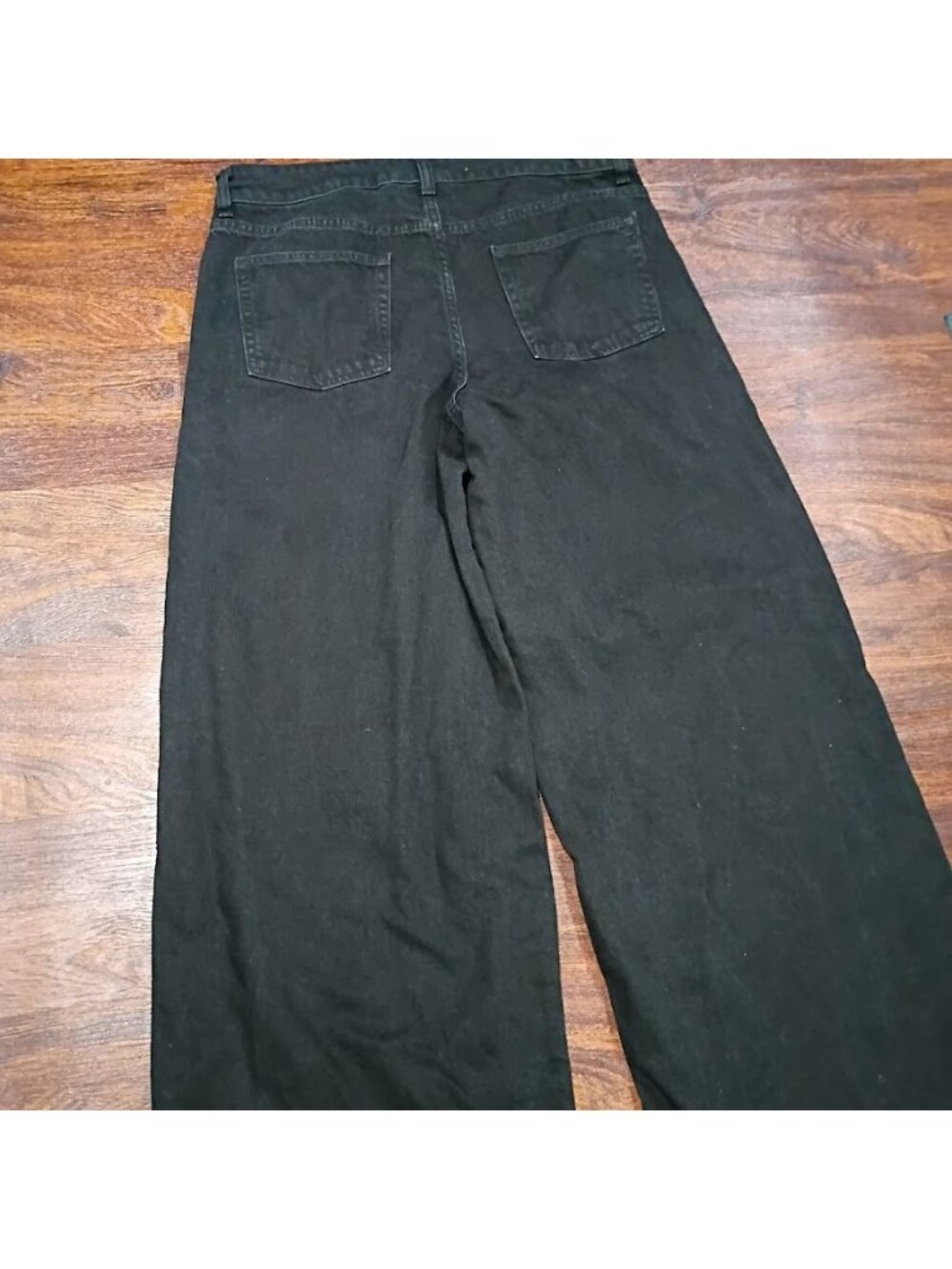 Gap Baggy Mid Rise Ultrasoft Black Denim Wide-Leg Jeans 31/12T - Picture 12 of 12